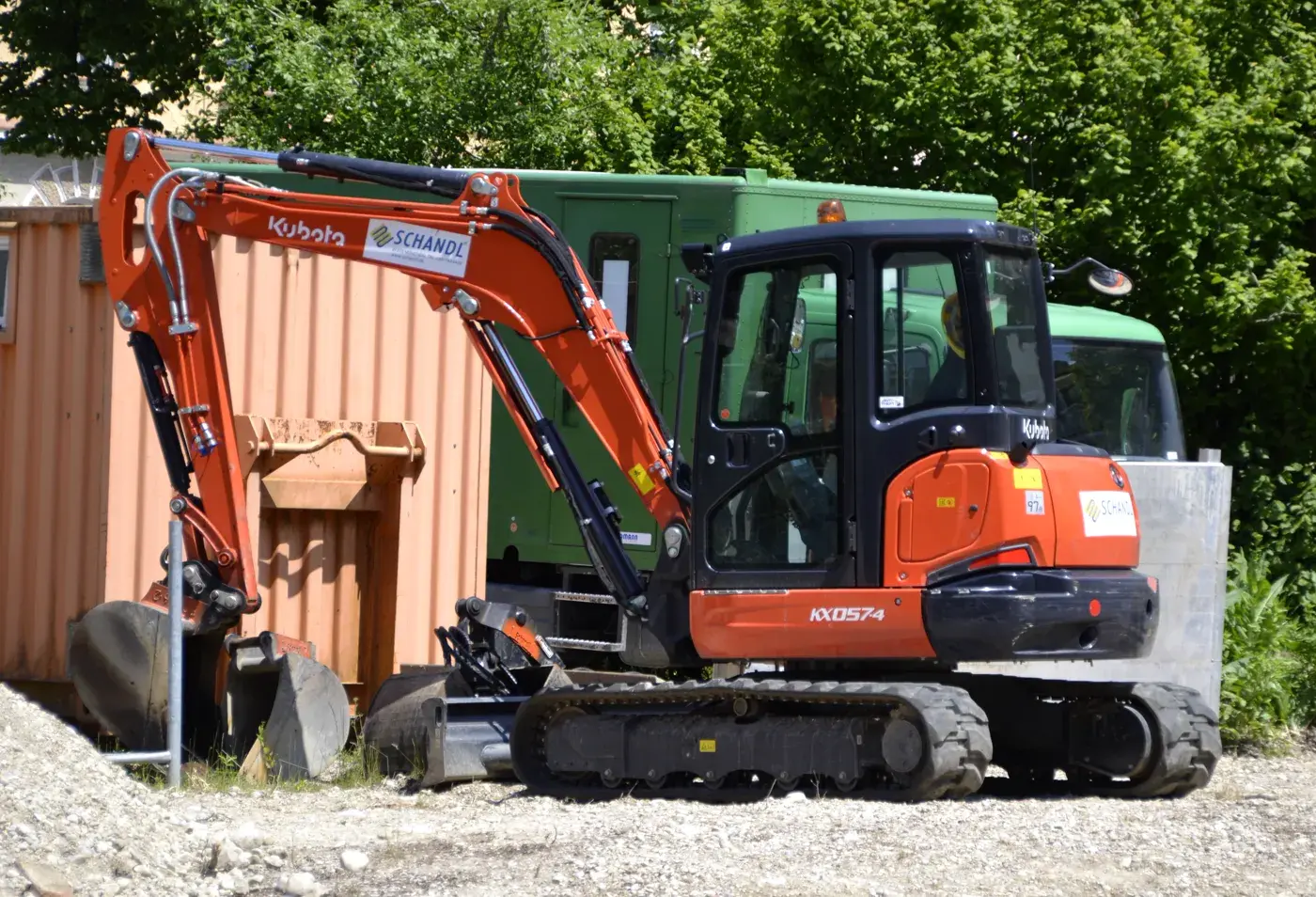Kubota KX-Series compact excavator, an example of the construction-line equipment JSD services on contractor sites across the Fraser Valley.