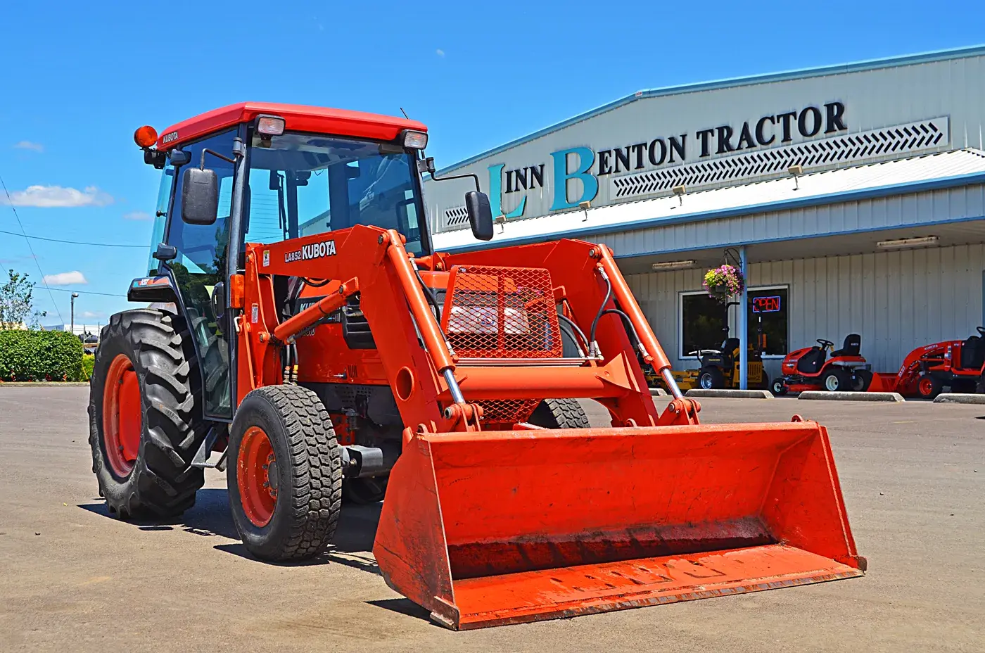 Kubota L-Series compact utility tractor, typical of the BX, B, L, and LX models JSD Equipment services across Fraser Valley dairy farms and acreages.